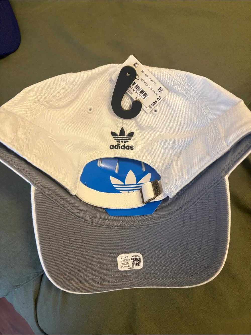adidas White Cap with Black Trefoil Logo